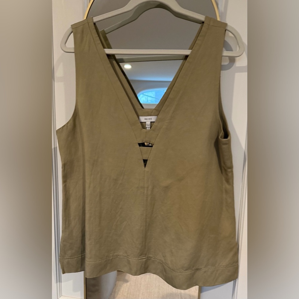 Reiss Khaki V-Neck Tank Top
